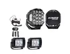 Kings 9" Lethal Pro Driving Lights+ harness + 2x 4.4" Work light + Rear Harness