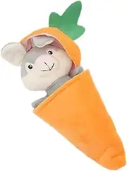 koolsoo Squeaky Dog Toy Carrot Bunny Plush Toy 4.72x12.60inch Soft Gift Training Cute Pet Supplies for Small Medium Dogs