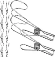 TEHAUX 10-Pack Stainless Steel Hanger Clips Clothes Clamps for Socks Underwear Pants Towels Blankets