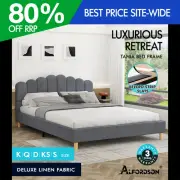 ALFORDSON Bed Frame Queen Double King Single Upholstered Platform Base Fabric