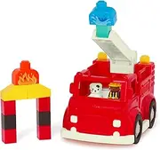 Battat – Toy Fire Truck – 17pc Construction Set – Working Ladder – Building Blocks & Characters – 12 Months + – Locbloc® Fire Engine
