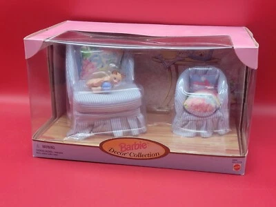 1998 Mattel Barbie Decor Collection - 2 Stuffed Chairs With Dog or Cat NRFB