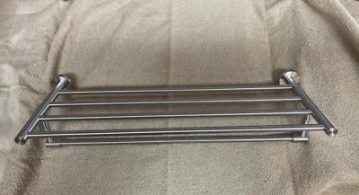 Bathroom Towel Rack With Towel Bar 23” Wall Mount Shelf satin nickel NIB New
