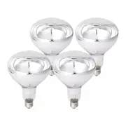4 x Bathroom Instant Heat Lamp Globe 240V E27 275W Clear Infrared Reflector