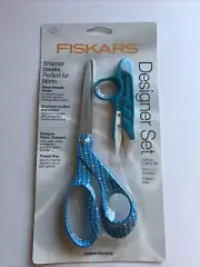 Fiskars 154162-1014 Designer 2 Piece Cutting Set 8" Scissors & Thread Snip