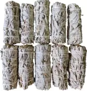 White Sage Smudge Sticks Wands 10 x 4" Bundle 1.5" Wide California White Sage