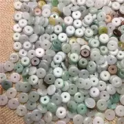 100pcs Natural Grade A Light Green Jade (Jadeite) Safe-Circle Beads 9mm DIY Bead