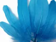 USA SELLER | 1 Pack - Turquoise Blue Goose Satinettes loose feathers 0.3 oz.