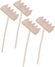 4pcs Sand Rake Miniature Rake Sand Table Sand Accessories Sand Play Set Sand Art Tools Beach Shovel Trowel Gazebos Sand Bags Play Sand Micro Decoration Mini Zen Garden Tools Bamboo