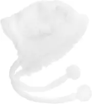 [TINEASUR] Fox Ears Beanie Plush Warm Hat for Women Warm Skull Cap Adorable Animal Ears Protective for Cold Weather White