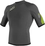 O'Neill Wetsuits Superfreak 0.5mm Short Sleeve Crew, Graphite/Slime, Medium