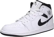 [Nike] Jordan Men's 1 Mid White/Black-White-Black (DQ8426 132), White/Black-white-black, 11.5