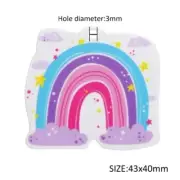 5 pc Planar Resin Flatback Pendant Rainbow Clouds Stars 1217861