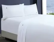 Amor 1000TC Premium 100% Egyptian Cotton 1 Fitted Sheet 2 Pillowcases Sets King Single White