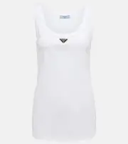 [Prada] Prada Logo cotton tank top AU 14 white