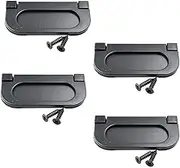 LC LICTOP 3 inch Flush Pull Ring Handles Hidden Recessed Furniture Grip, Drawers Cabinet Flush Ring Sliding Door Pull Handle Metal Matt Black 4 Pcs