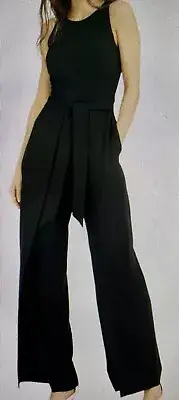 NWT INC International Concepts Walkthrough Jumpsuit Black - Size 16