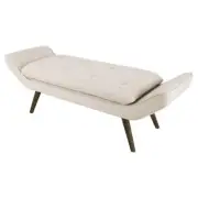 New Pacific Direct Newcastle 17" Fabric Tufted Bench in Flax Beige