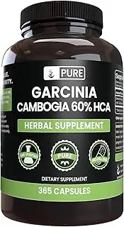 Garcinia Cambogia, 365 Capsules, 4 Month Supply, 60% HCA, Natural & Non-GMO, Gluten-Free Carb Blocker, No Filler or Additives, Guaranteed Purity & Potency, Made in The USA