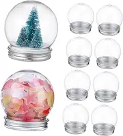 10Pcs Snow Globe Making Kits Empty DIY Water Globes with Screw Off Caps for for Weddings Parties and Holiday Celebrations