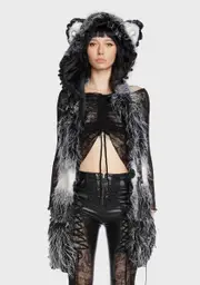 [Devil Fashion] Gothic Gradient Cat Ear Scarf With Hood