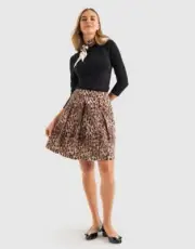 Review Queen Of The Jungle Animal Leopard print skirt Size 14 NWT $159 Mob Wife
