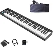 Piano Keyboard 61 Key, Electronic Portable Keyboard Piano with LED Screen, Dual Keyboard, Stereo Speakers