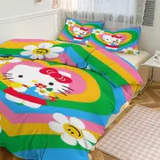 Bed Sheets g80 Hello Kitty Print Bedding Set Pattern Duvet Cove Set 3 Pieces 1 Quilt Cover And 2 Pillowcases for Women Men Teens tq80 Bed Sheets