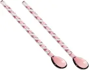 CIYODO 2pcs Glass Coffee Spoon Long Stirring Spoon Dessert Scoop Meal Spiral Design Kitchen Scoop Table Milk Breakfast Australia