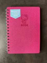 Hello Kitty 2024 Planner Monthly Weekly Layouts Notes Pages 6x8 Spiral Pink