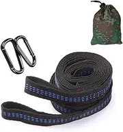 2Pcs Hammock Tree Straps with Carabiners Buckles and Bag, Garden Outdoor Portable Camping Hiking Hammock Rope Hanging Belt Swing Hammock Accessories