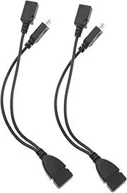 Micro USB to USB Adapter Cable OTG Micro to Standard Converter Black 2 Pack