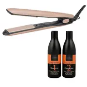 Cabello Silk Smooth Styler (Gold) + Shampoo & Conditioner 'Keep Me Hot' - Combo