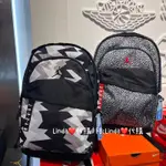 LINDA❤️代購 NIKE AIR JORDAN 大LOGO 13寸 筆電包多隔層 雙肩包 書包 後背包 黑色 肩背包