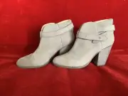 Rag And Bone Gray Suede Leather Harrow Booties New With Chunky Heel Size 40