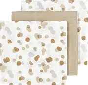 Meyco Baby Stains Muslin Cloths, 3 Pieces (Muslin Handkerchiefs, 100% Cotton Gauze Handkerchiefs, Highly Absorbent & Quick Drying, Multifunctional Baby Accessories), Sand