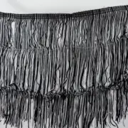 Perial Co Gray Black Chainette Fringe Trim Custom Dyed 11.5 inches Wide BTY