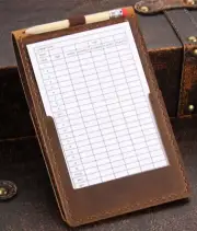 12x16cm writing paper pad Notepad holder pen bag Note cover Leather brown X133