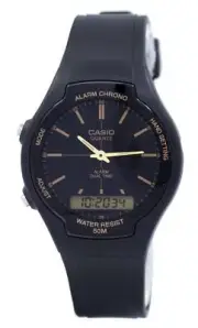 Casio Analog-Digital Alarm Chrono Dual Time Quartz AW-90H-9EVDF 50M Mens Watch
