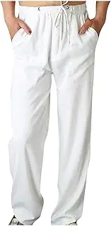 [Generic] Track Pants Short Men Fashion Cotton Plus Size Casual Elastic Waist Pockets Long Pants Pants Mens Big and Tall