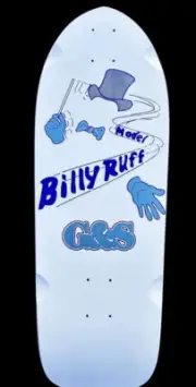 G&S Gordon Smith Retro Billy Ruff Skateboard Deck Old School Invisible Man 1980s