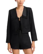 Aqua Woven Collar Tweed Jacket - Exclusive