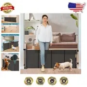 Short 24" Retractable Dog Gate - Safe Step-Over Design for Kids & Puppies
