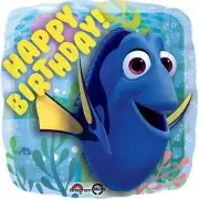 Anagram Finding Dory Happy Birthday Foil Balloon, 18", Multicolored