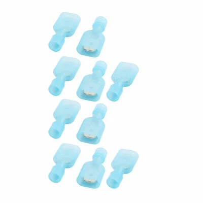 A ● 10Pcs 16-14AWG Wire Insulated Male Spade Crimp Terminal Connector Blue
