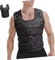 COOLHIYA Sports Vest Running Vest Rucking Weights Weighted Clothing Black Oxford Cloth