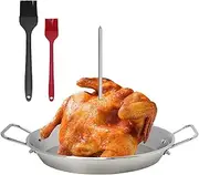 Vertical Skewer for Oven - Al Pastor BBQ Stand Skewer | Oven Kebab Stand Rack with No Drip Plate, Brazilian Vertical Spit Stand with 3 Removable Spikes for Shawarma