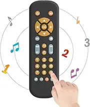 KOESMG Baby TV Remote Control Toy with Light and Sound, Early Educational Music Toy with English/French/Spanish, Gift Toy for 6 Months+