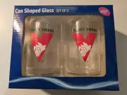Sydney Swans Set of 2 Can Shaped Glasses AFL Official *Brand New* Drinkware
