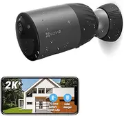 EZVIZ 2K+ Wireless Outdoor Security Camera, Battery/Solar Powered WiFi Surveillance Camera, Color Night Vision, Spotlight, AI Detection, Waterproof, Built-in 32GB/Cloud Storage (BC1C 4MP)